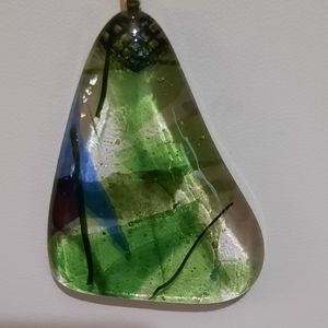 Stained Glass Free-form Multi Color Necklace